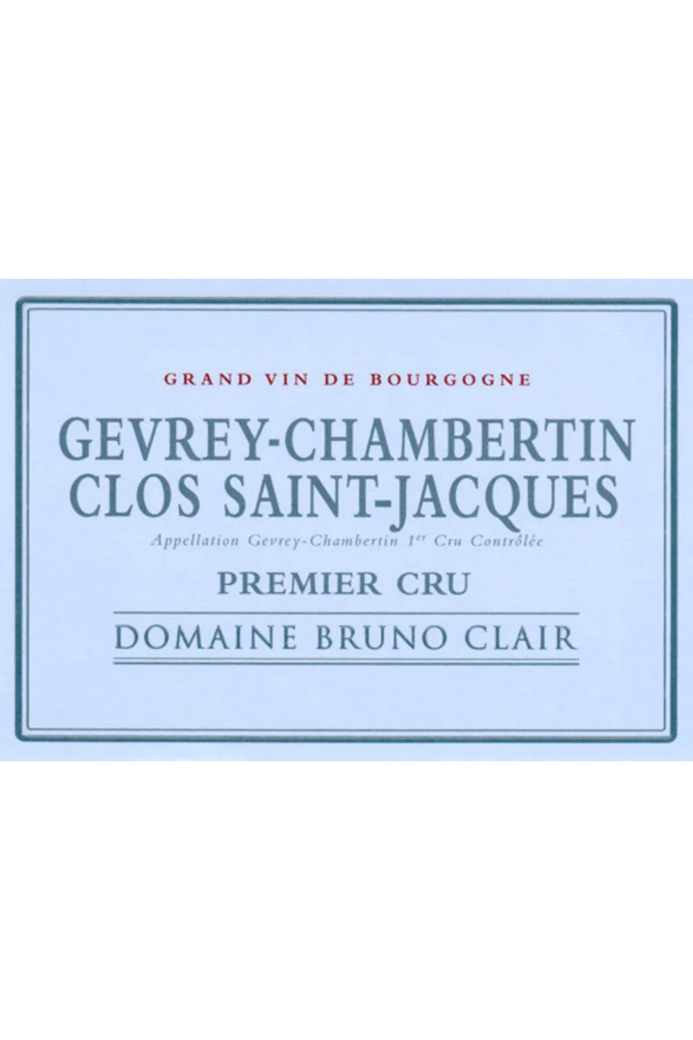 Domaine Bruno Clair Gevrey Chambertin Clos Saint Jacques Premier Cru