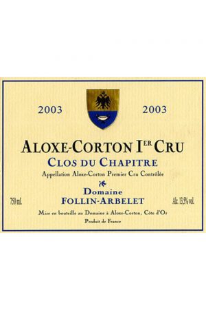 Domaine Follin-Arbelet Aloxe Corton Clos du Chapitre Premier Cru