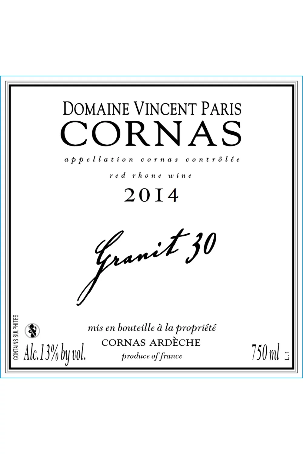 Domaine Vincent Paris Granit 30 Cornas