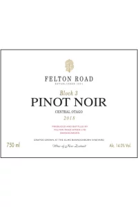 Felton Road Block 3 Pinot Noir Central Otago