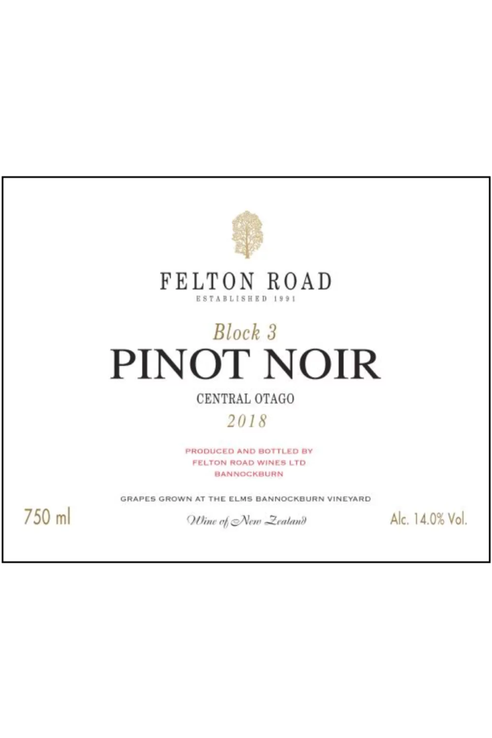 Felton Road Block 3 Pinot Noir Central Otago