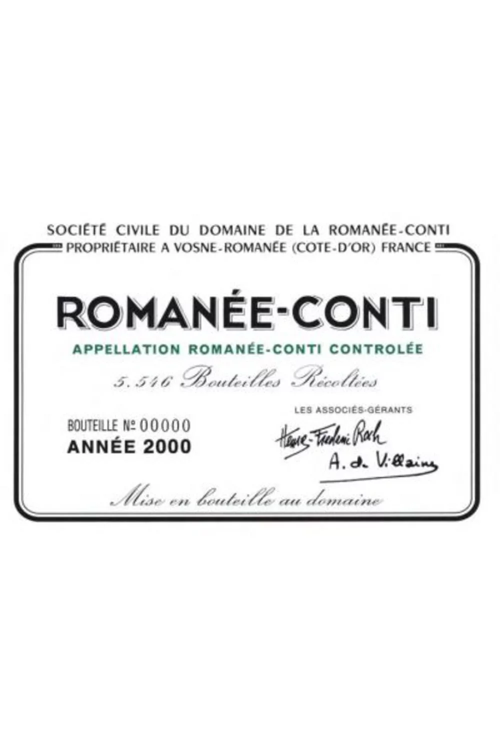 Domaine de la Romanee-Conti Romanee Conti Monopole Grand Cru